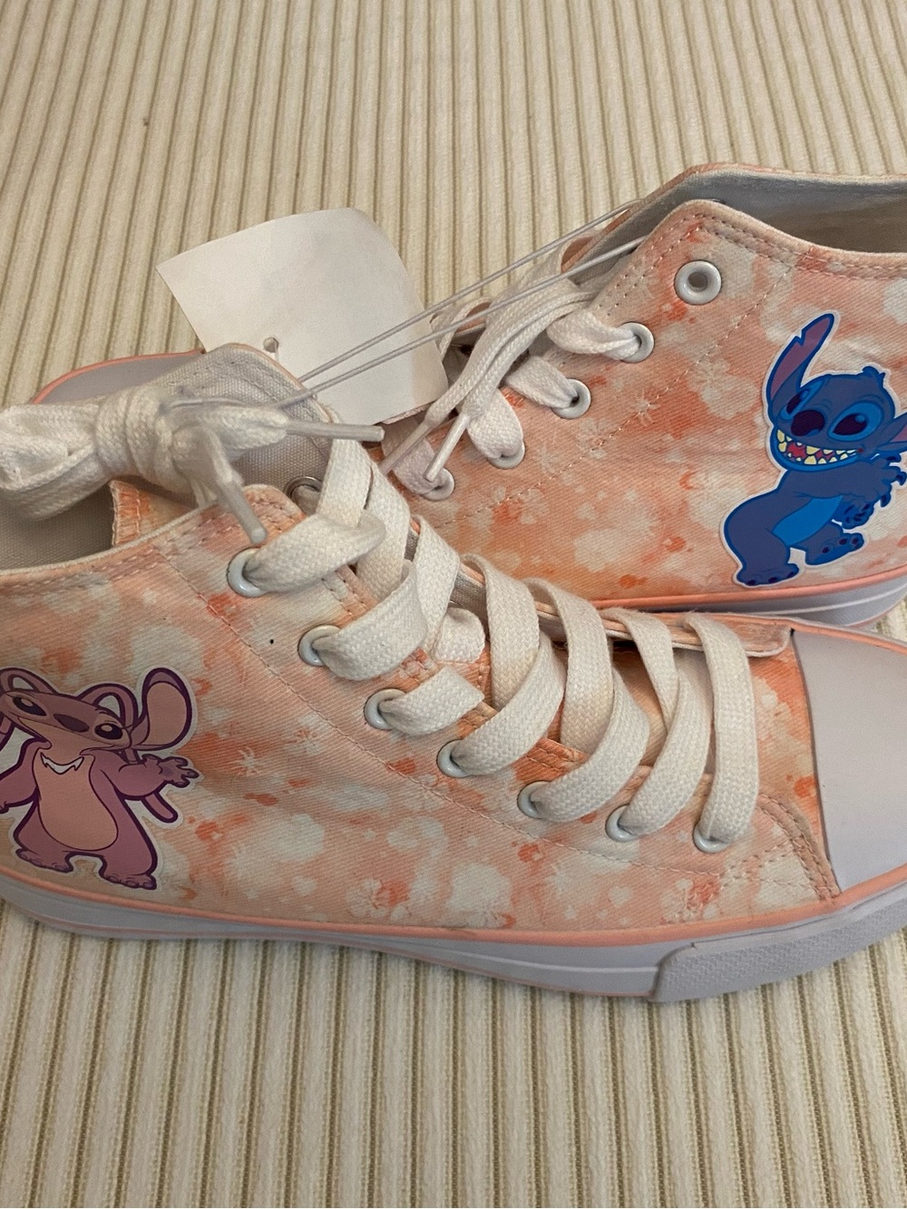 Disney Tie-Dye High-Top Sneakers with Stitch & Angel